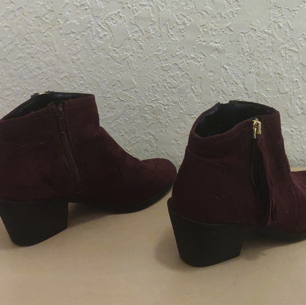 Red Suede Boot Heels